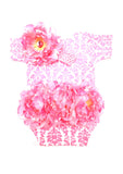 Pink Damask with Pink Flower
